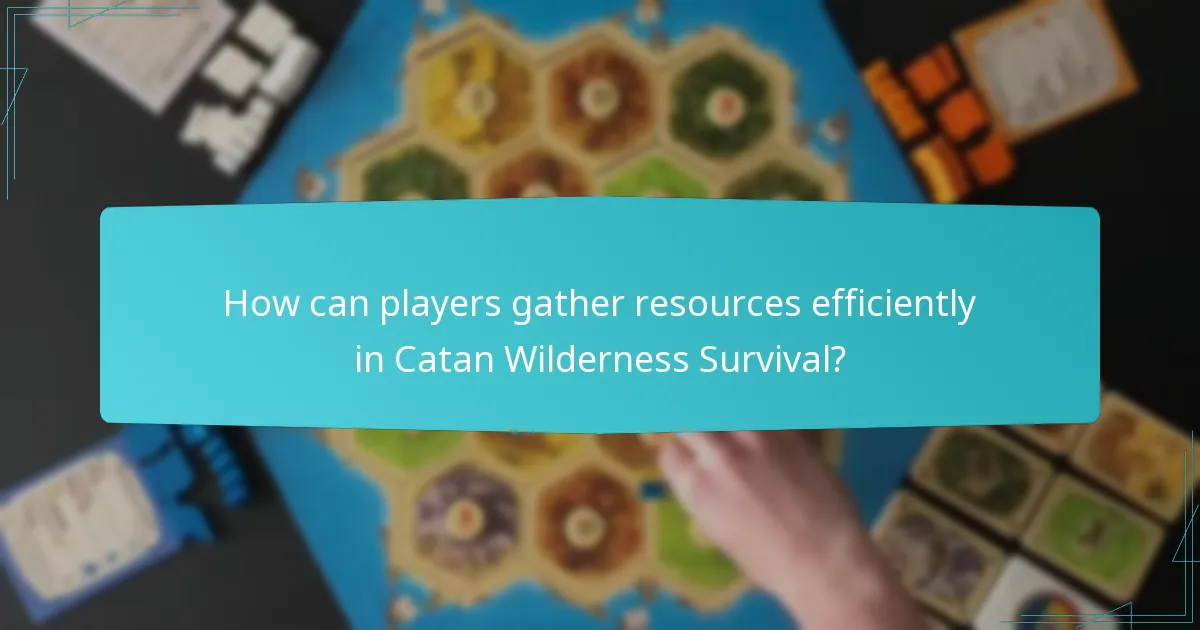 How can players gather resources efficiently in Catan Wilderness Survival?