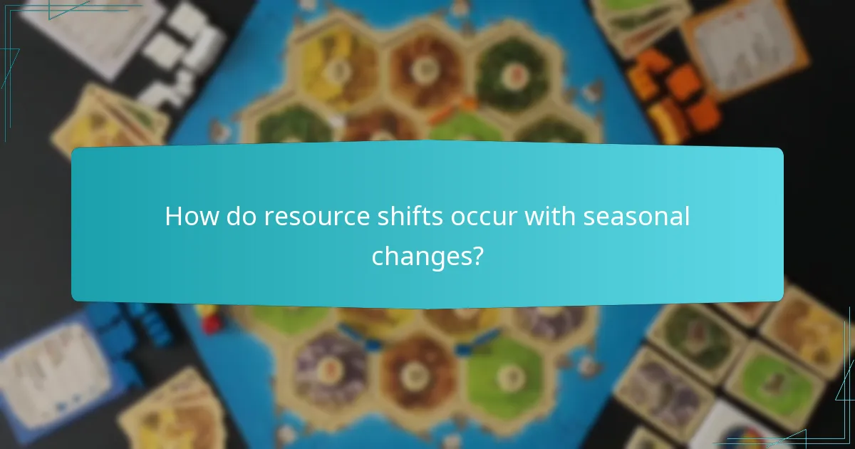 How do resource shifts occur with seasonal changes?