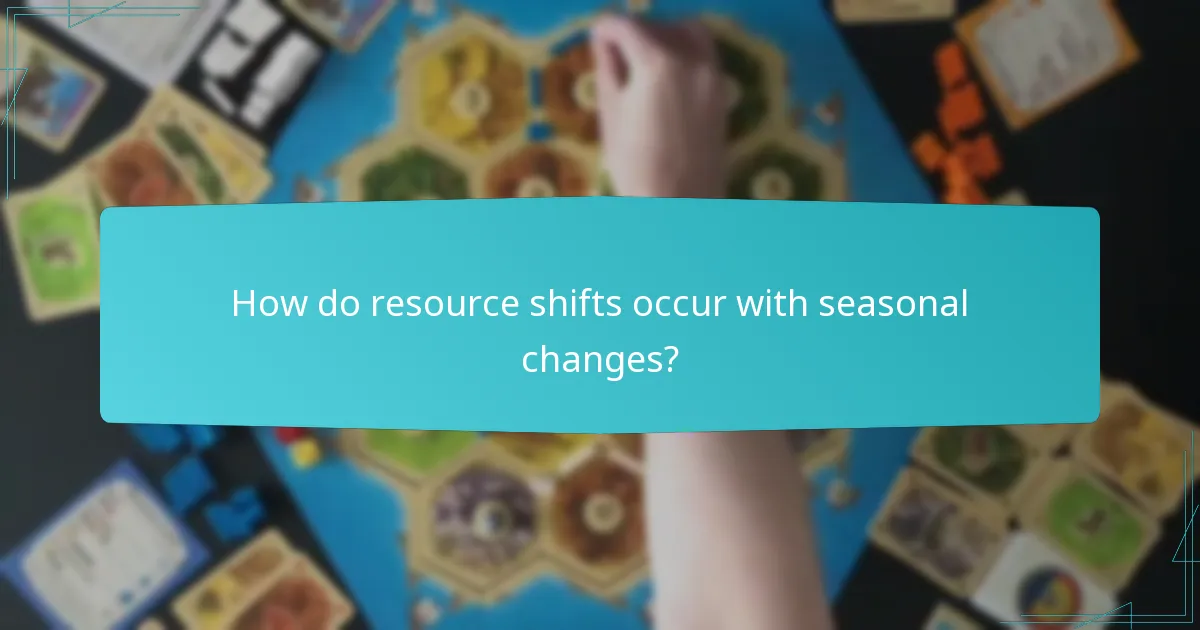 How do resource shifts occur with seasonal changes?