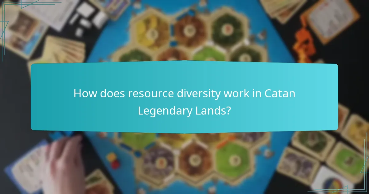 How does resource diversity work in Catan Legendary Lands?