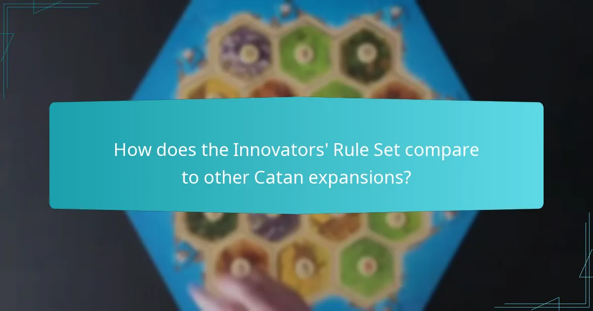How does the Innovators’ Rule Set compare to other Catan expansions?