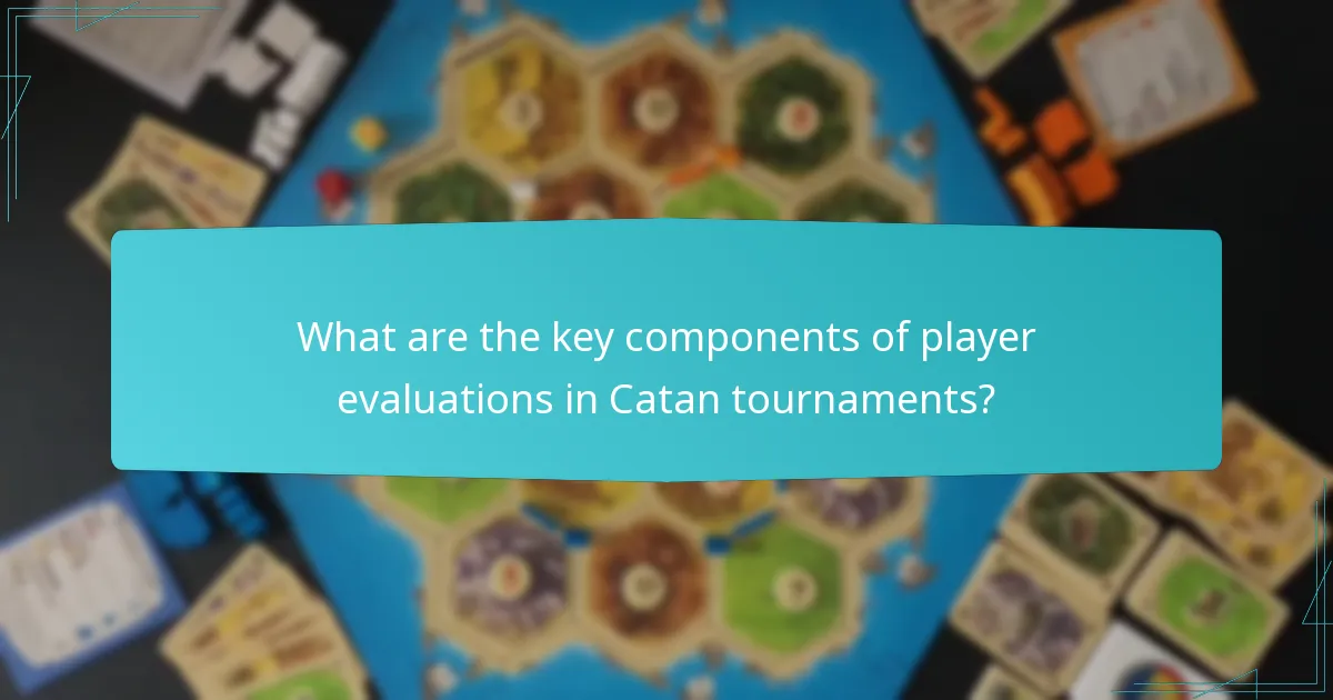 Which metrics are used to evaluate player performance in Catan tournaments?