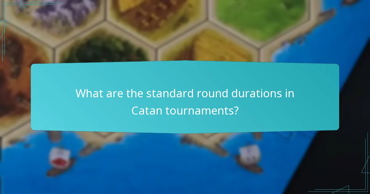Which factors affect Catan tournament timing?