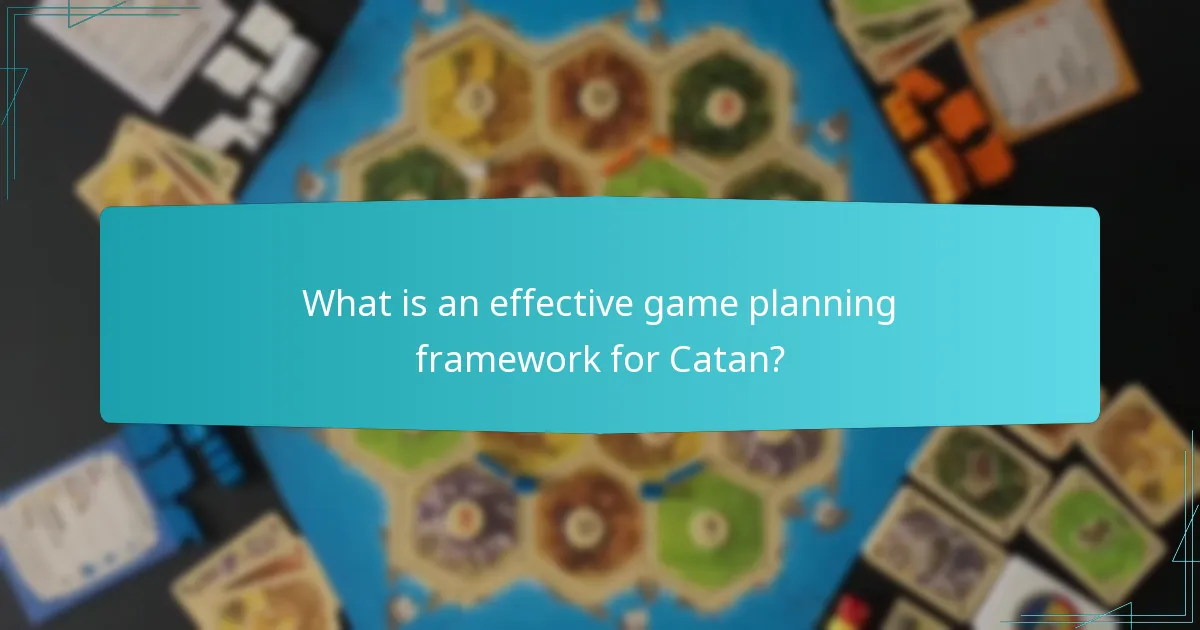 What is an effective game planning framework for Catan?