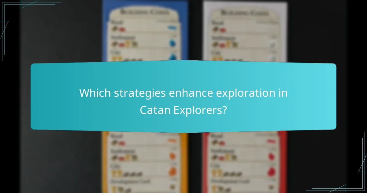 Which strategies enhance exploration in Catan Explorers?